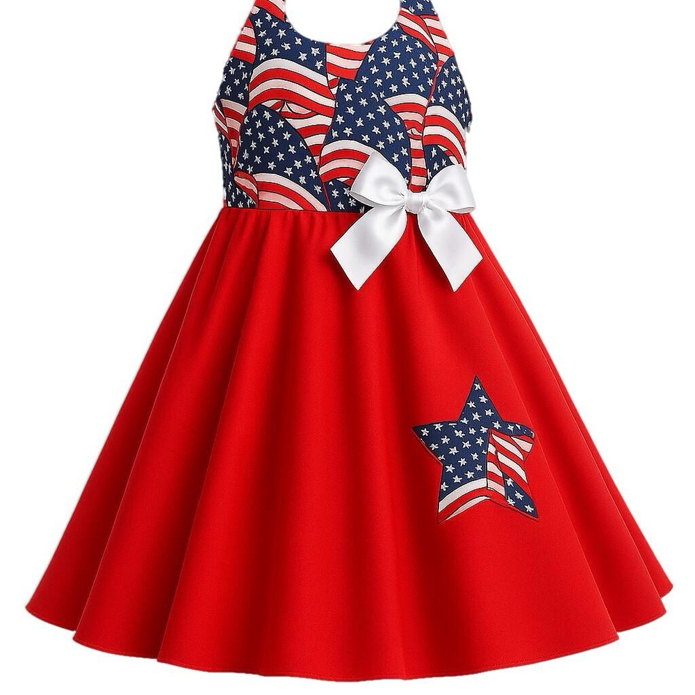 Patriotic Red and Blue Kids Dress